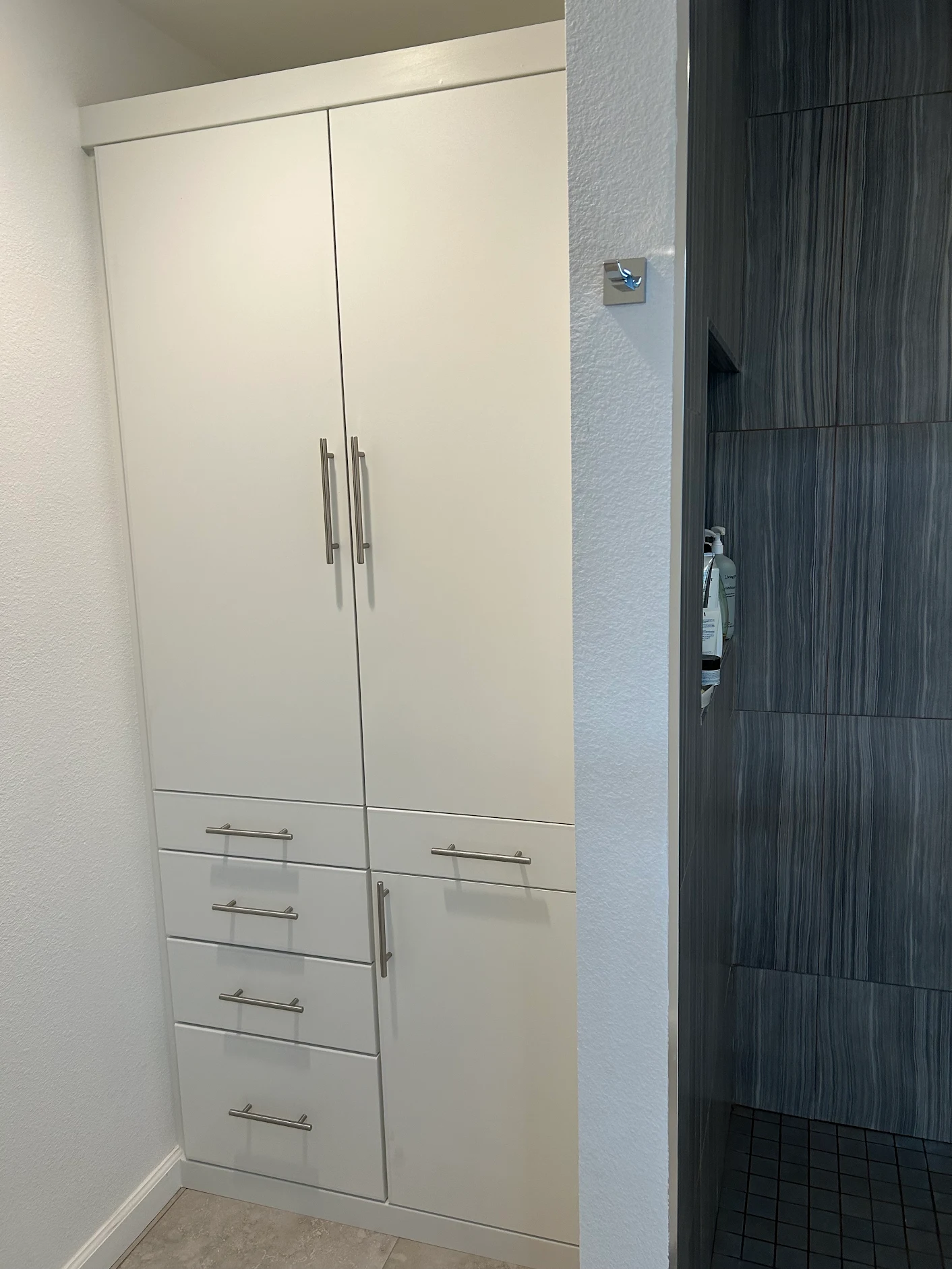 Custom bathroom storage cabinet