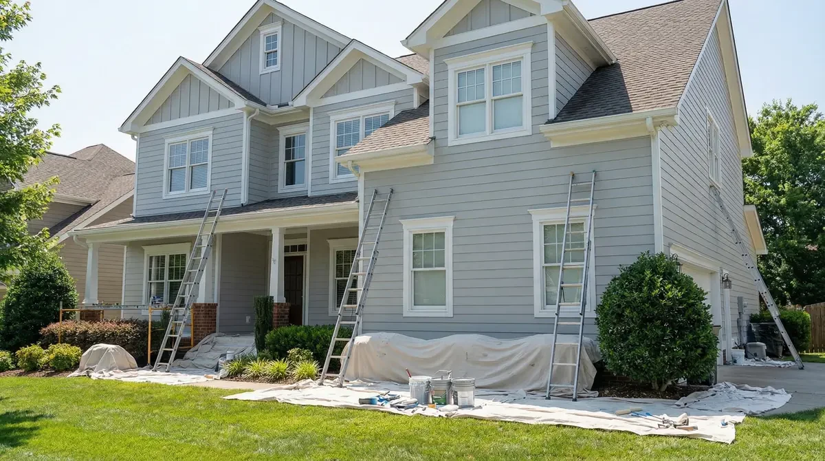 Exterior house prepared and painted by Urban Fresh Services